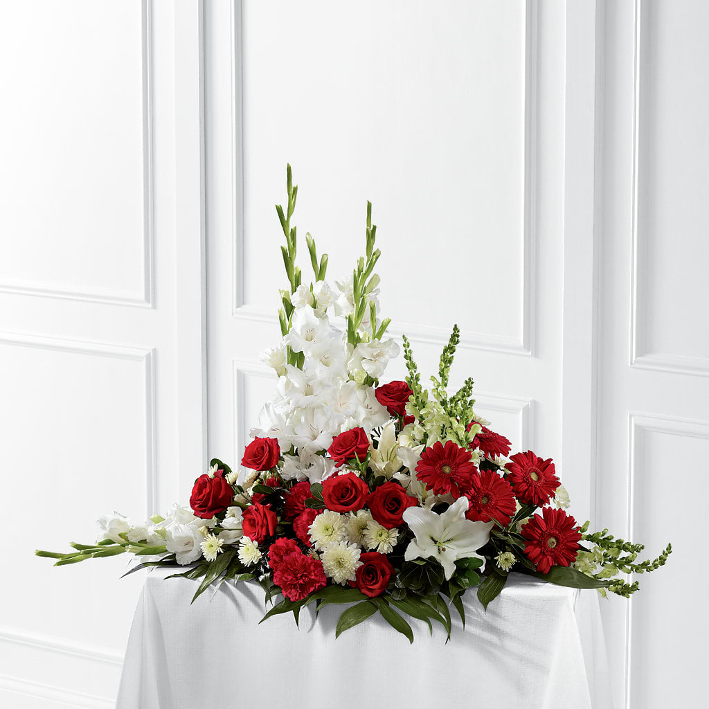 Crimson & White Arrangement – MR K'S FLOWERS, Littleton CO