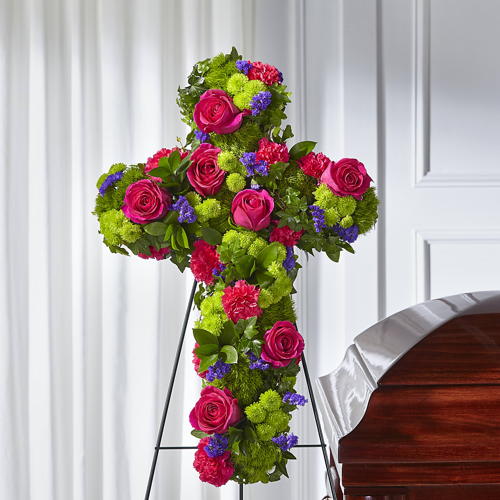 Tribute Rose Floral Cross – MR K'S FLOWERS, Littleton CO