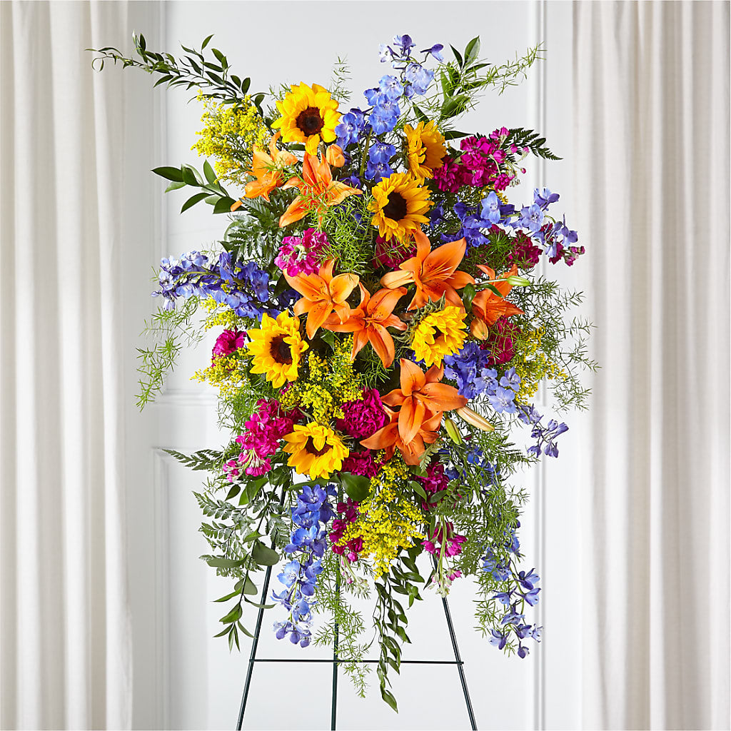 Sunlit Memories Standing Spray (Standard) – MR K'S FLOWERS, Littleton CO