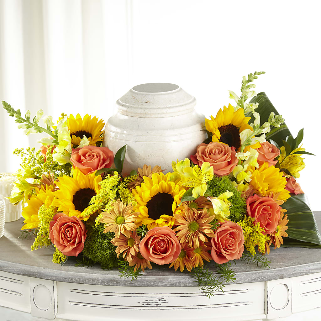 Faithful Sunflower Cremation Adornment – MR K'S FLOWERS, Littleton CO