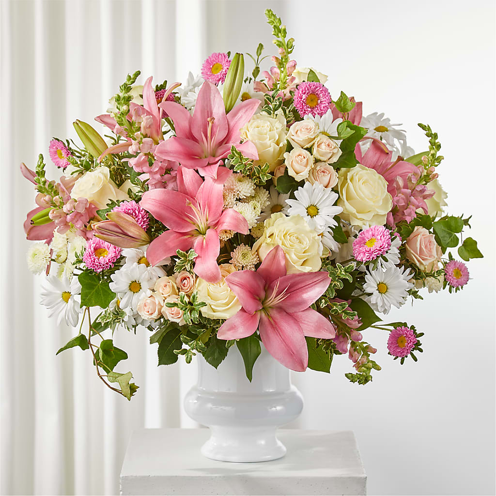 Empathetic Blooms Urn Arrangement – MR K'S FLOWERS, Littleton CO