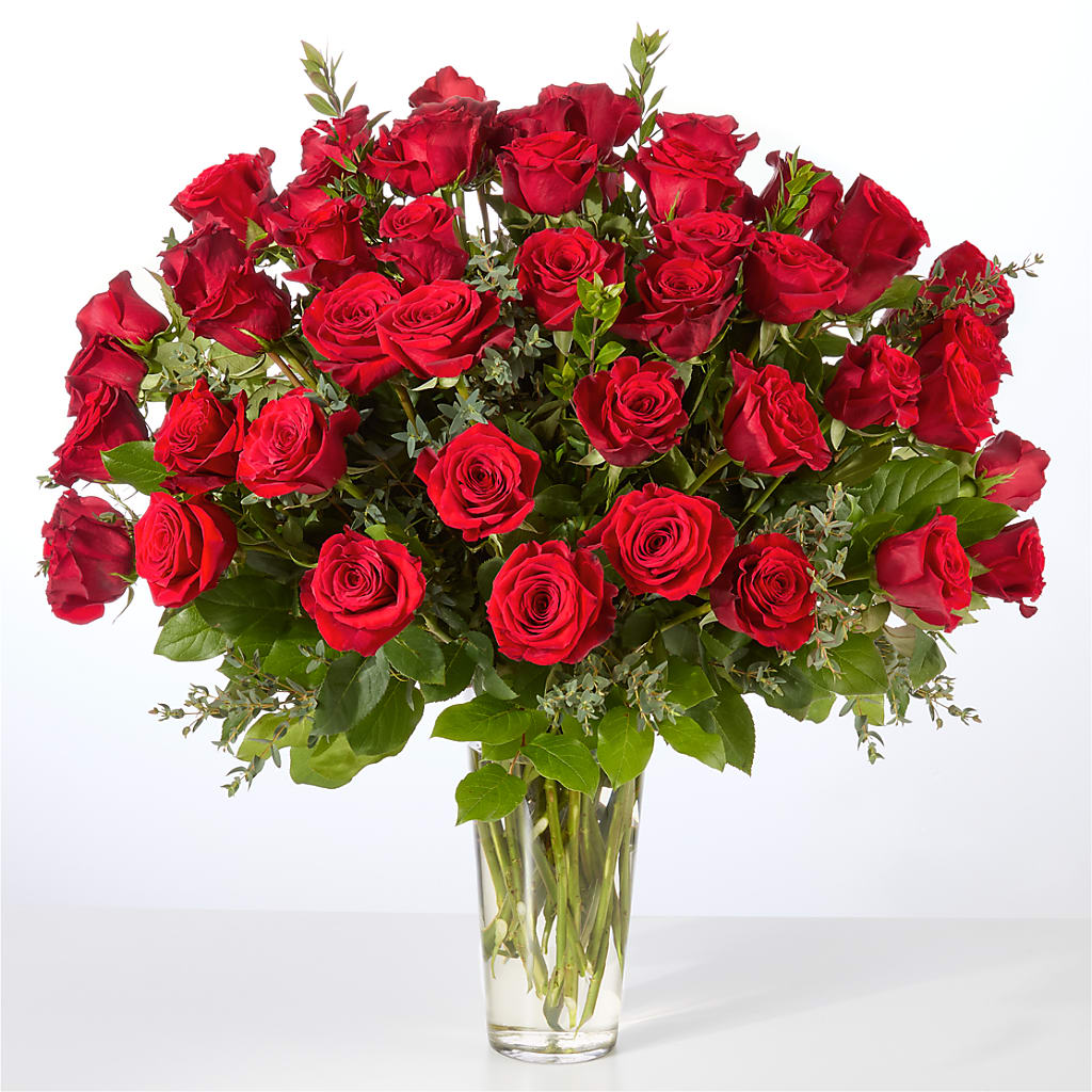 Forever Yours Fifty Stem Red Rose Bouquet – MR K'S FLOWERS, Littleton CO