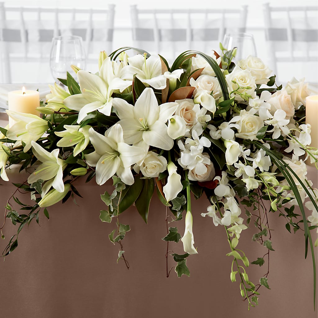 White Linen Arrangement – MR K'S FLOWERS, Littleton CO