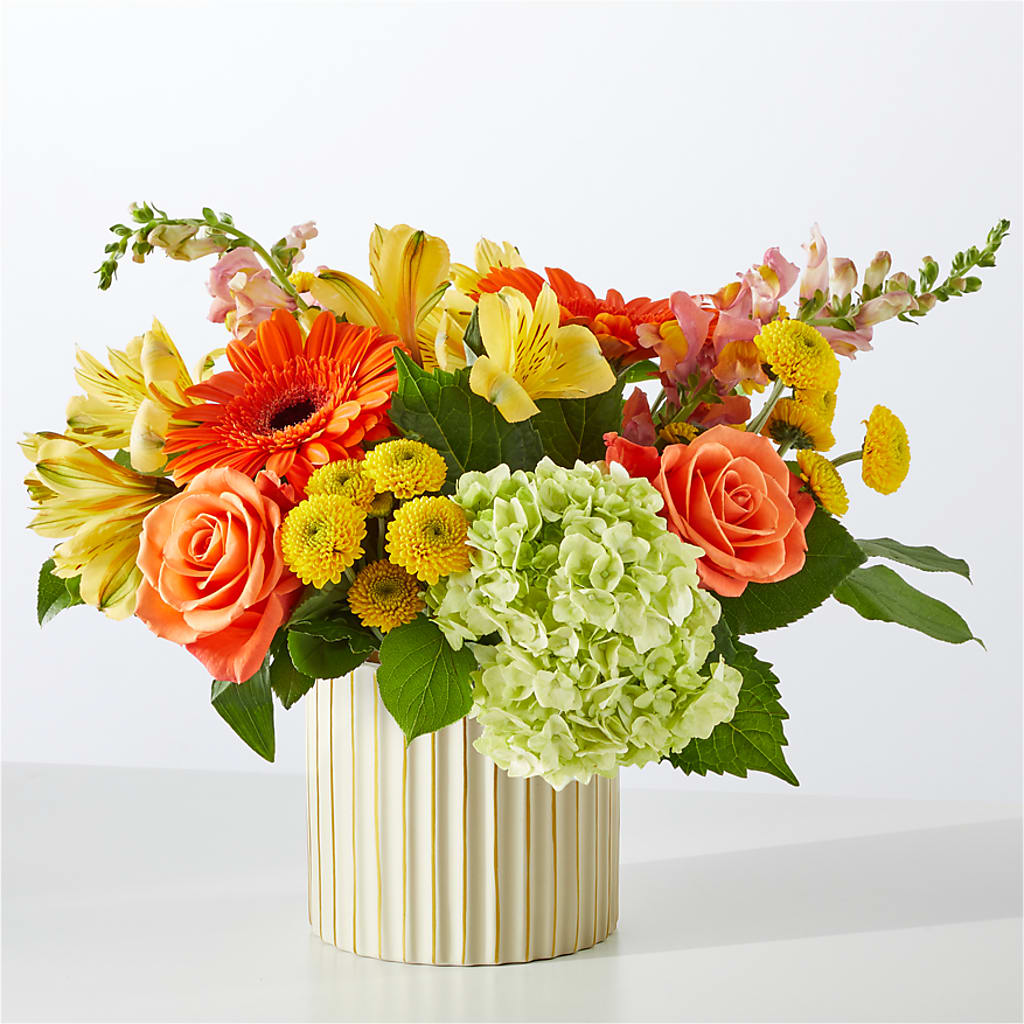 Autumn Sunshine Bouquet with Ivory Vase – MR K'S FLOWERS, Littleton CO