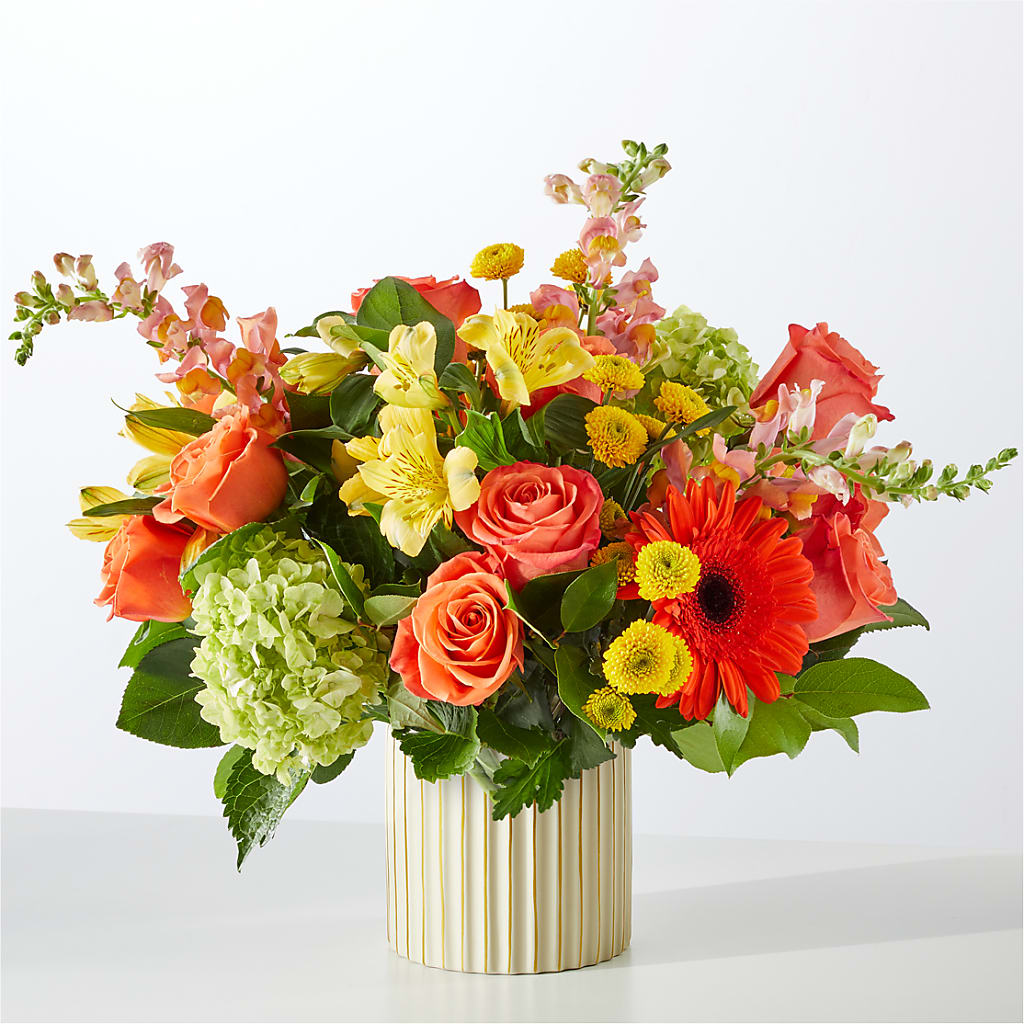 Autumn Sunshine Bouquet with Ivory Vase – MR K'S FLOWERS, Littleton CO