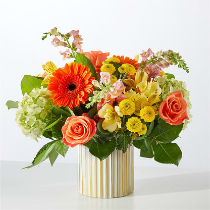 Autumn Sunshine Bouquet with Ivory Vase – MR K'S FLOWERS, Littleton CO