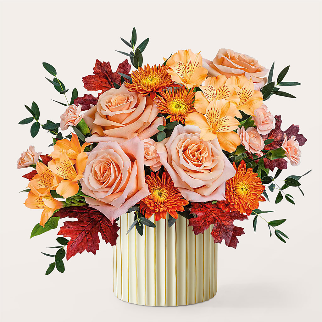 Spiced Latte Bouquet with Ivory Vase – MR K'S FLOWERS, Littleton CO