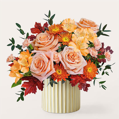 Spiced Latte Bouquet with Ivory Vase – MR K'S FLOWERS, Littleton CO