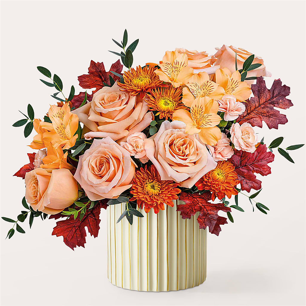 Spiced Latte Bouquet with Ivory Vase – MR K'S FLOWERS, Littleton CO