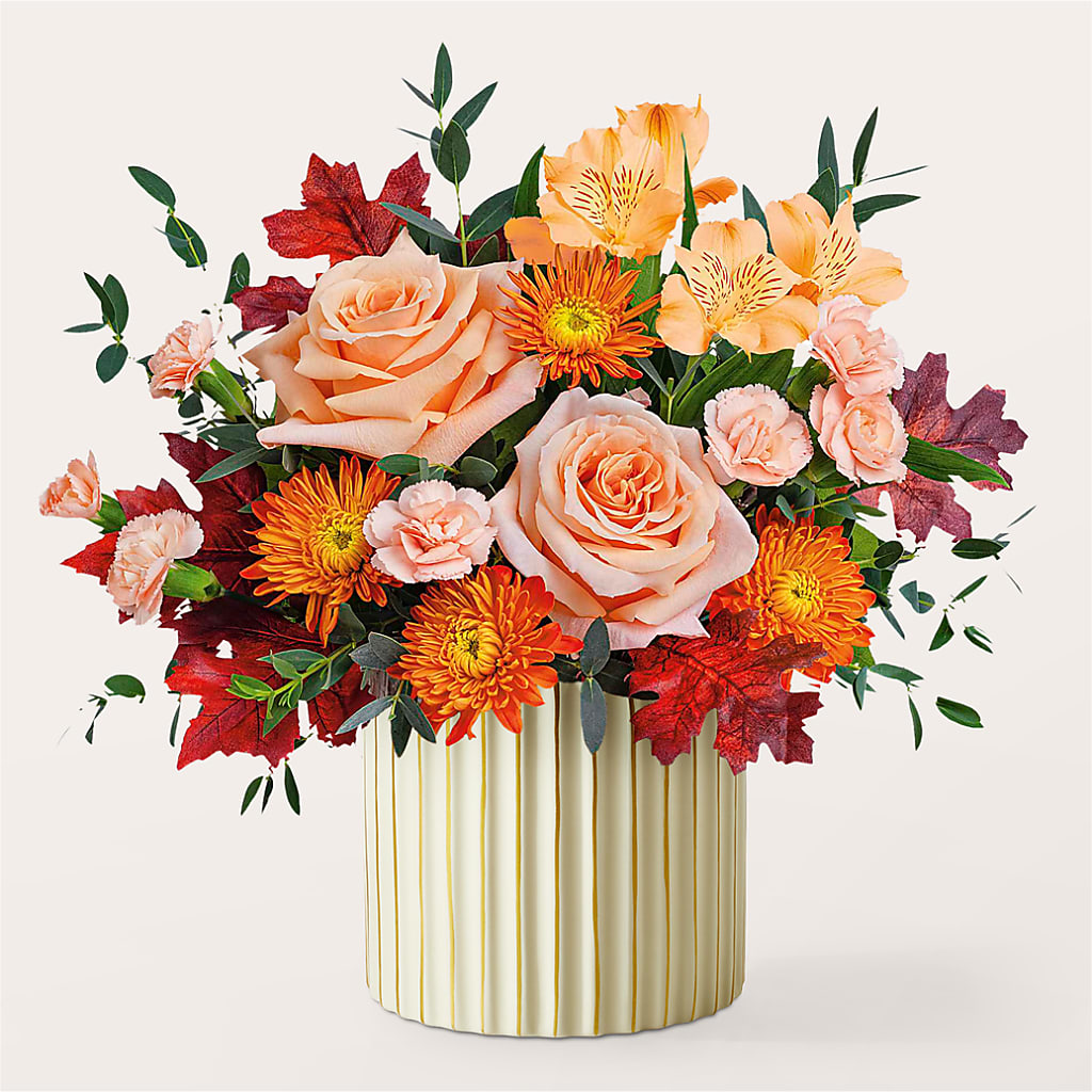 Spiced Latte Bouquet with Ivory Vase – MR K'S FLOWERS, Littleton CO